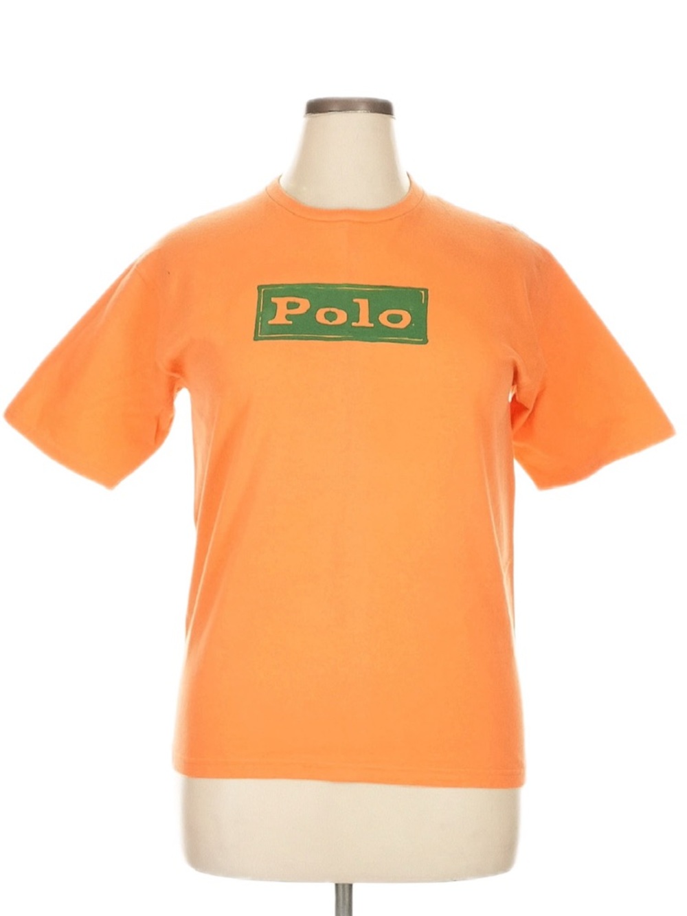 Polo Ralph Lauren Orange Graphic T-Shirt Green Logo Tee Streetwear